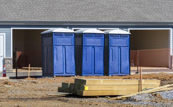 Portable restroom at an Illinois job site